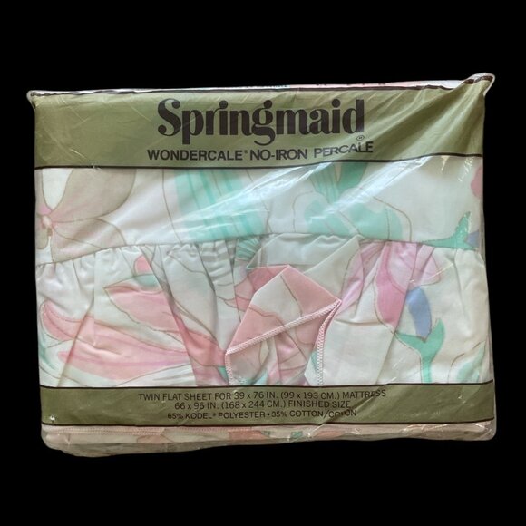 Vtg Springmaid Wondercale Percal Twin Flat Sheets Lillium & Colorworks Patterns - Picture 2 of 12